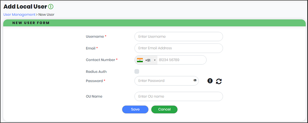 New User Form - CyLock